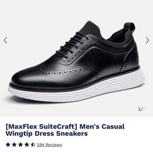 *Brand New* - Bruno Marc Black Wingtip Sneakers - Men's size 10